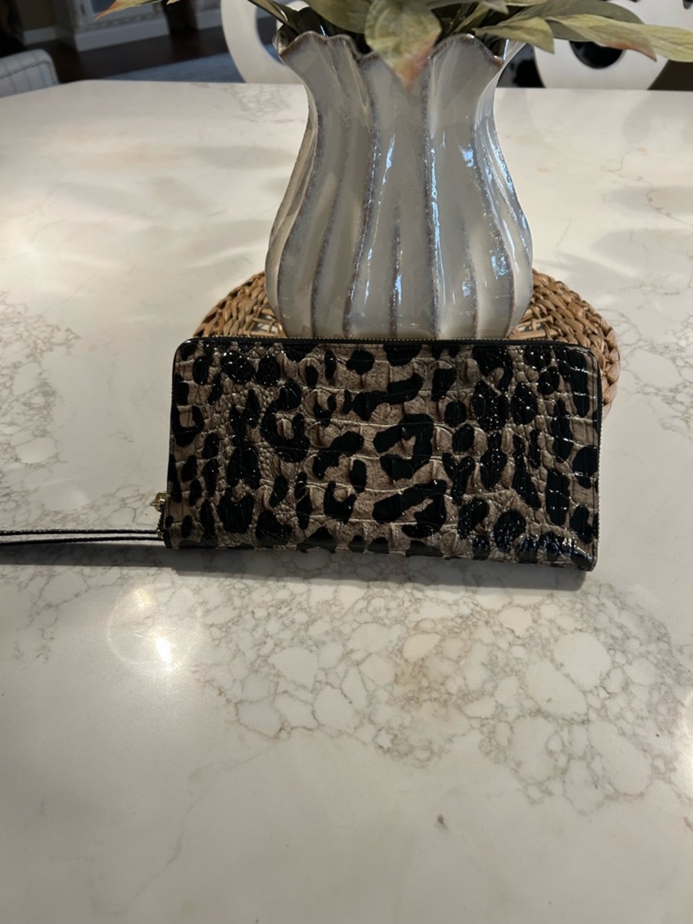 Brahmin Snow Leopard Skyler wallet (like new)